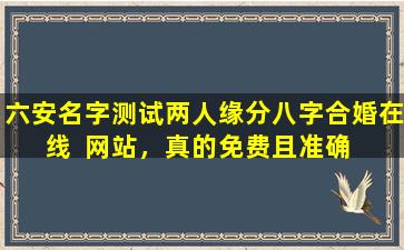 六安名字测试两人缘分八字合婚在线  网站，真的免费且准确  吗